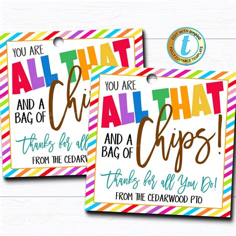 chips gift tag teacher staff employee school appreciation week gift