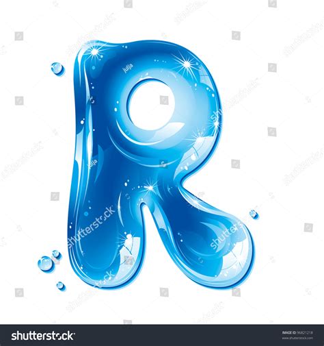 Abc Water Letter Capital R Liquid Alphabet Gel Series On White