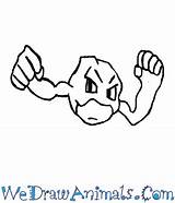 Geodude Draw Pokemon Tutorial Print sketch template