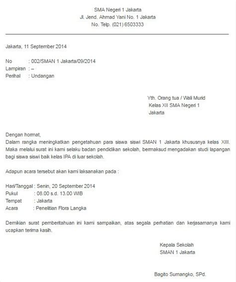 Contoh Surat Resmi Bentuk Semi Block Style Bertemuco