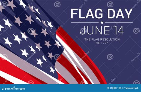 june flag day   united states  america stock vector