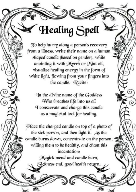 healing spell printable page witches   craft