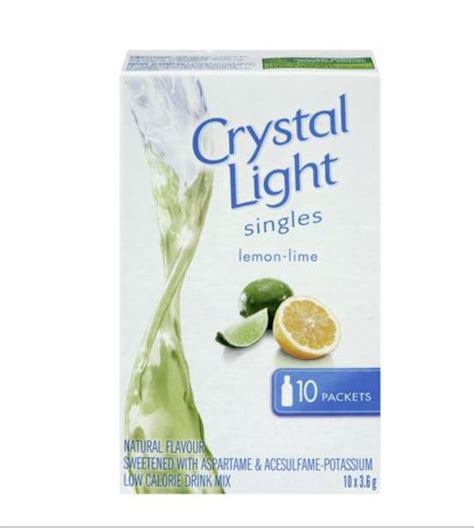 crystal light singles lemon lime no sugar 10 packs 3 6g