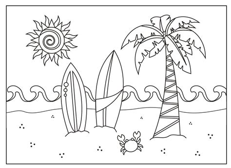beach  activities coloring page beach coloring pages summer