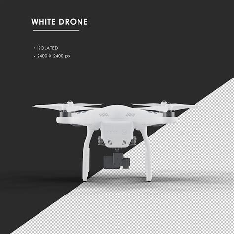 premium psd isolated white drone  rear view