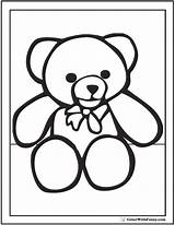 Bear Teddy Coloring Pages Bow Color Printable Pretty Colorwithfuzzy sketch template