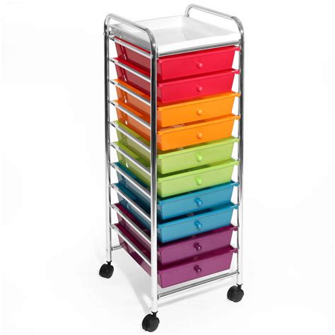 drawer organizer cart  wheels pearl multi color  seville