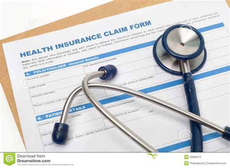 medical insurance claim form stock photo image