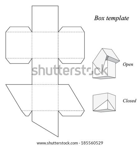 square box template  lid vector  shutterstock