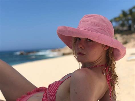 elle fanning wearing sexy bikini on a beach thefappening cc