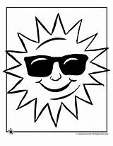 Coloring Sun Pages Weather Summer Clipart Line Sunglasses Kids Printable Cliparts Gif Print Library Preschooler Season Use Books Popular sketch template