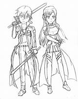 Sword Kirito Asuna Dxd Getcolorings sketch template