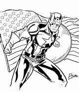 America Captain Coloring Pages Kids Printable Print sketch template
