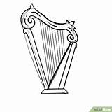Harp Draw Outline Wikihow Drawing Step Drawings Irish Erase V4 Thumb sketch template