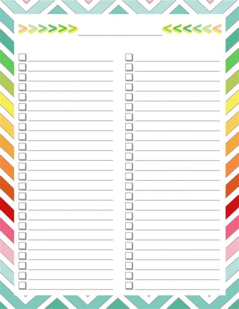 blank list template   planner printables  home