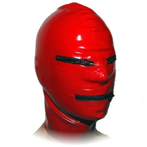 Realistic Latex Mask Rubber Unisex Hood Use Zipper Close For Catsuit