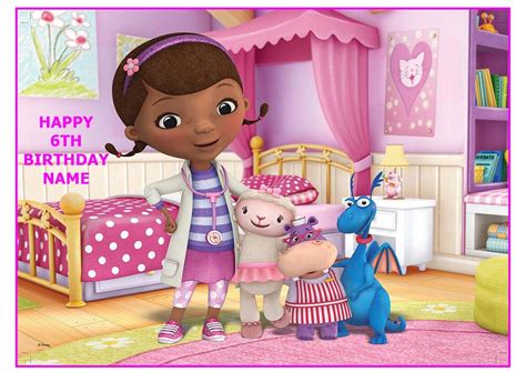 mcstuffins  edible girls birthday cake topper wafer card rice