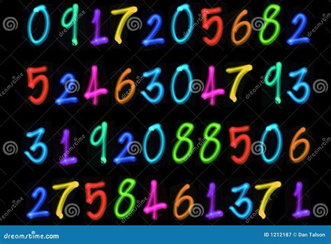 multiple light numbers stock image image  bright addition