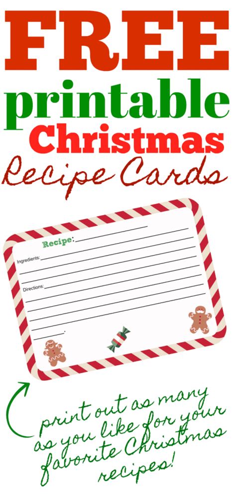 christmas recipe card printable shesaved