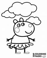 Coloring Peppa Sheep Suzy Pages Pig Printable Template Print Topcoloringpages George sketch template