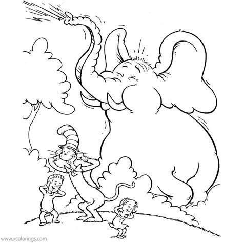 cat   hat coloring pages elephant xcoloringscom