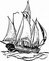 Ship Simple Pirate Drawing Sailing Drawn Getdrawings sketch template