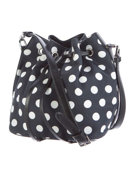 Rochas Polka Dot Woven Bucket Bag Handbags Roc21532 The Realreal