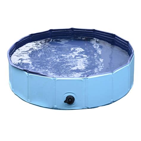 pawhut hondenbad hondenzwembad waterbak zwembad    cm blauwrood aosom netherlands