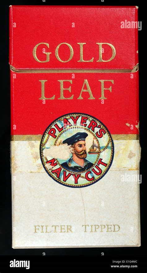 gold leaf cigarettes pack front stock photo alamy
