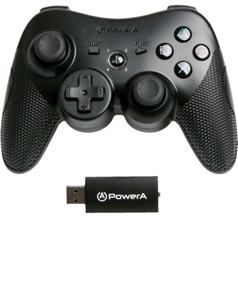 powera pc playstation  black wireless controller ps usb rf receiver vibratio ebay