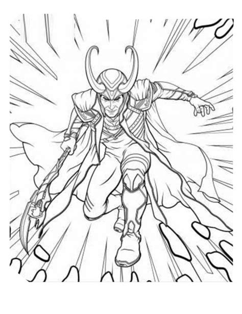 avengers character loki coloring page  print