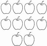 Apples Ten Apple Coloring Pages Math Counting Color Number Kids Worksheet Write Printables Printable Preschool Printing Learn Template Colouring Activities sketch template