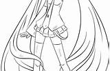 Miku Hatsune Getcolorings Colorin sketch template