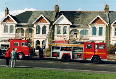 fire engines photos roof fire worthing west sussex 1993