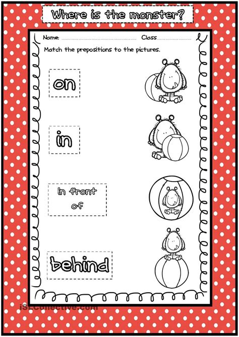 formidable prepositions  preschoolers worksheets  dinosaur