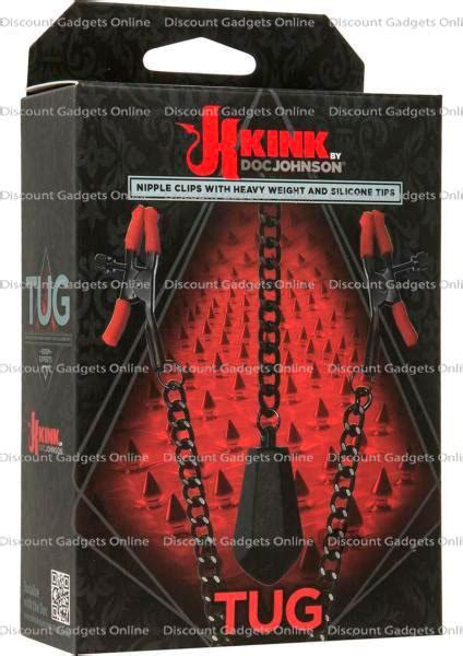Kink Tug Nipple Clips With Heavy Weight Silicone Tips Clamps Bondage