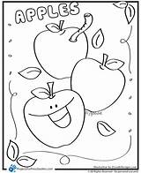Apple Coloring Apples Pages Printable Color Preschool Kids Worksheets Preschoolers Sheet Alphabet Cute Fun Sheets Colouring Printables Kindergarten Fall Letter sketch template
