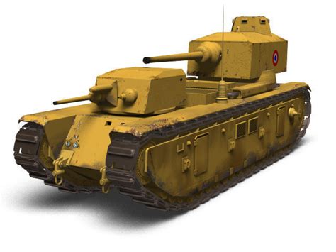 3d Model French Super Heavy Tank Fcm F1 Cgtrader