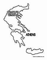 Greece Coloring Map Pages Greek Europe Flag Athens Colormegood sketch template