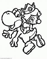 Coloring Mario Peach Luigi Bowser Pages Daisy Toad Princess Color Super Bros Kids Gif sketch template