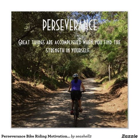 Perseverance Bike Riding Motivational Quote Poster