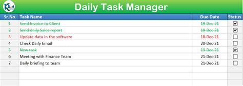 automated daily task manager  auto check boxes pk  excel expert