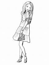 Coloring Pages Barbie Ladies Fashionista Color sketch template
