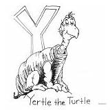 Turtle Coloring Yertle Seuss Dr Letter Sitting Rock sketch template