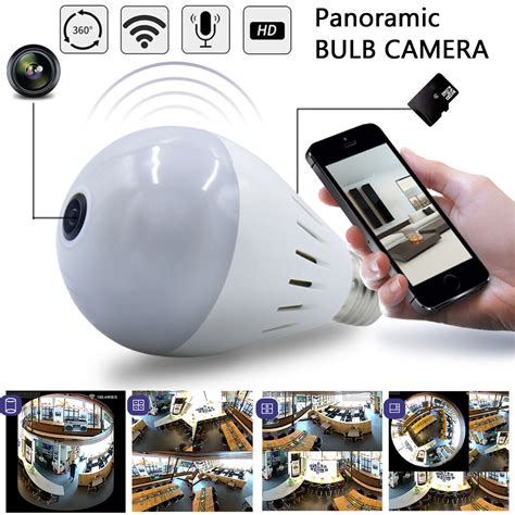 panoramic p hd wireless ip camera wifi light bulb cctv home security pp audio