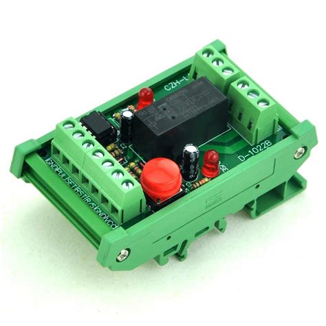 din rail momentary switchpulse signal control latching dpdt relay module   electronics