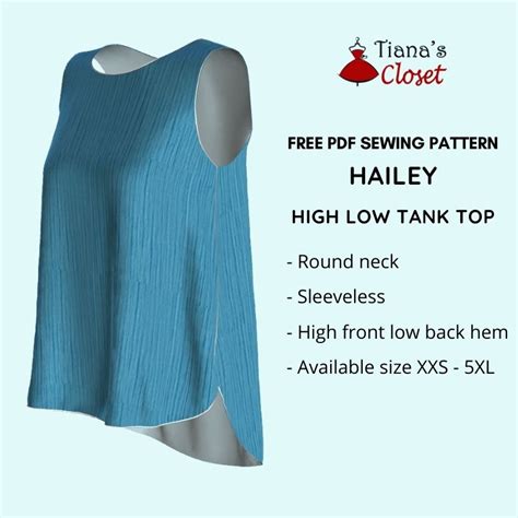 hailey high  tank top  sewing pattern tianas closet