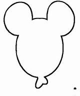 Balloon Mickey Balloons Mouse Outline Clip Template Disney Stencil Clipart Head Line Drawing Ballon Coloring Face Printable Cliparts Crafts Minnie sketch template