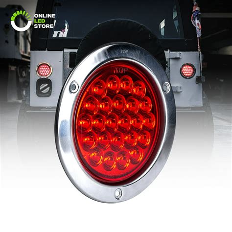 led trailer tail lights dot certified stainless steel chrome bezel connector