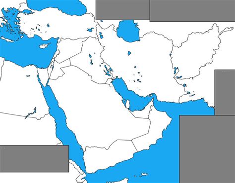 blank world map middle east